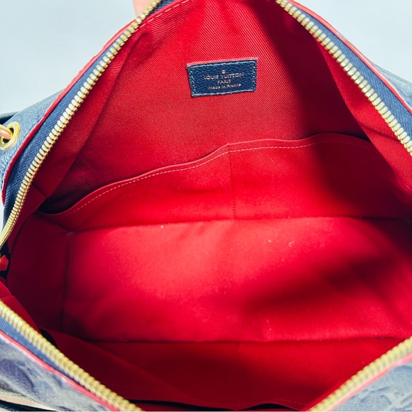 Louis Vuitton Ponthieu Handbag Monogram Empreinte Leather PM Blue Marine Rouge - Picture 14 of 16